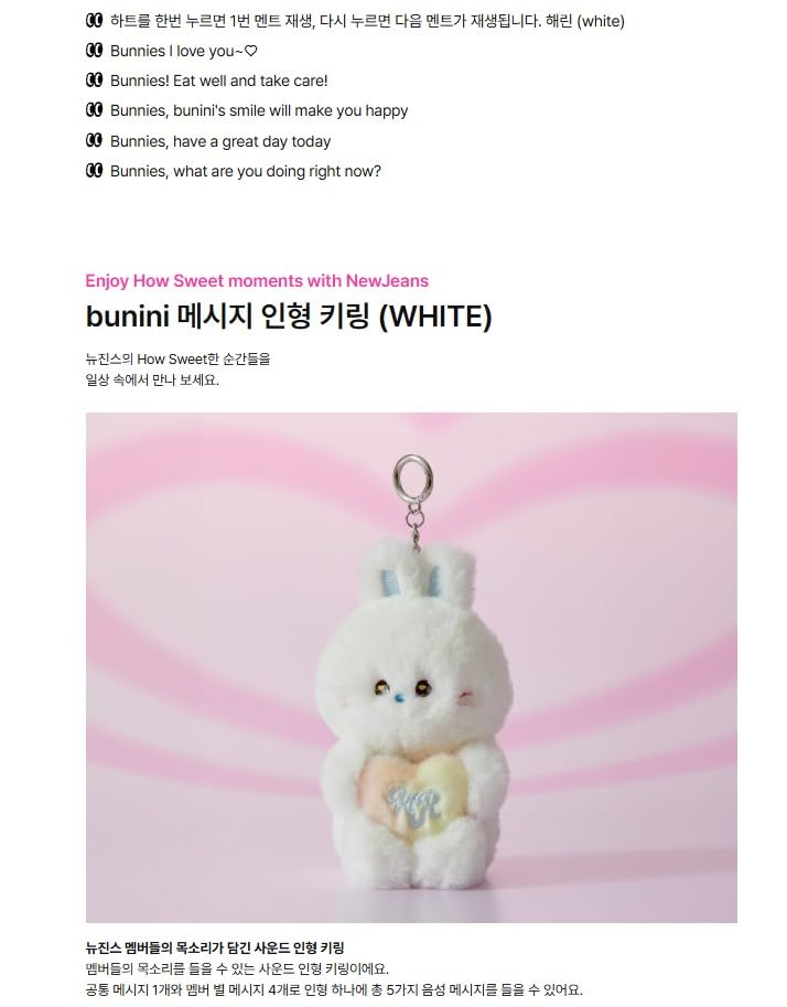 Amazon.com: NewJeans [ bunini TALKING Sound Message Plush Keyring